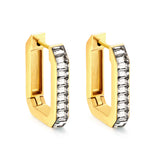 Rectangular ear buckle with diamond 3.8*16.4*21mm