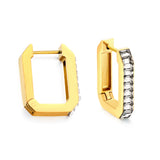 Rectangular ear buckle with diamond 3.8*16.4*21mm