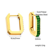 Rectangular ear buckle with diamond 3.8*16.4*21mm