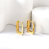 Rectangular ear buckle with diamond 3.8*16.4*21mm