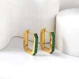 Rectangular ear buckle with diamond 3.8*16.4*21mm