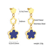 Boucles d'oreilles fleur de pêcher + fleur de pêcher creuse + fleur de pêcher avec accessoires en coquillage