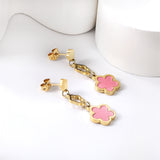 Peach Blossom + Hollow Peach Blossom + Peach Blossom Earrings with Shell Accessories