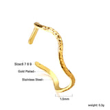 Stainless Steel 18K Gold Irregular Whacked Wave Open End Ring