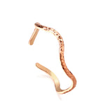 Stainless Steel 18K Gold Irregular Whacked Wave Open End Ring