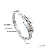 Fashion new step ladder set diamond ring flash zirconium stainless steel 18K gold index finger ring niche personality