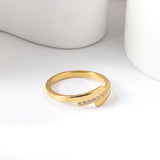 Fashion new step ladder set diamond ring flash zirconium stainless steel 18K gold index finger ring niche personality