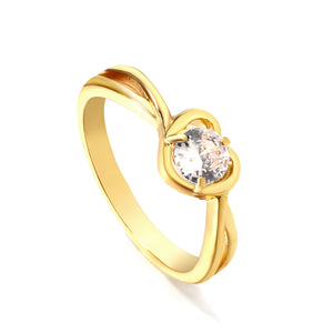 Heartwarming cycle solitaire ring female light luxury niche design flower zirconia exquisite high sense index finger ring