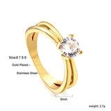 Steel/Gold Round Diamond Design Ring