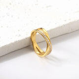 Anillos chapados en oro de 18 quilates Anillo de martillo ancho plano clásico Unisex