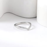 Fashion new micro-set zirconia ring heart shaped with light luxury temperament ring