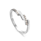 A beautifully designed ring with small round diamonds.