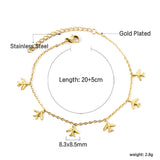 6 Airplane Accessory Anklets 20+5cm Steel Golden