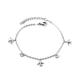 3 planes + 2 cylindrical white diamond bracelet 17+3cm