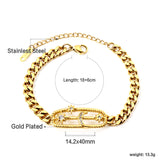 3 Lucky Stars + 1 Moon White Diamond Bracelet 18+6cm Gold