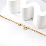 Bracelet accessoire double coeur 18+4cm or