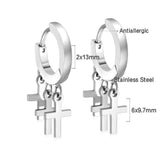 Pendientes círculo con 3 cruces