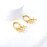 Circle earrings with 3 crosses