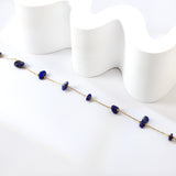 8 white & blue shaped zirconia anklets 20+5cm gold color