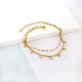 7 Eyelashes with chain + chain bipod 21+5cm gold color steel color