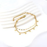 7 Eyelashes with chain + chain bipod 21+5cm gold color steel color