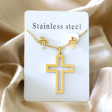 Steel/golden stranded cut crosses faceted set without diamonds