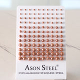 3-8 Card Holder Steel Color/Gold/Rose Gold/Black/Mixed/Seven Color Steel Bead Earrings