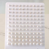 4-8mm Gold/ Steel White Pearl Stud Earrings for Snapbacks