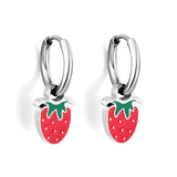 1.6x11mm Circle with Mixed Color Strawberry Earrings