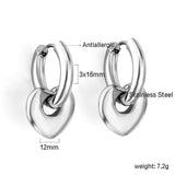 New 3x16mm Circle With Heart Shaped Accessories Earrings