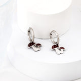 1.6x8mm I.D. Circle with 12.6*11mm Red Mushroom Earrings