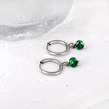 1.5x8mm I.D. earrings+4.5mm white/purple/red/pink/green zirconium round shaped fittings steel color