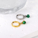 1.5x8mm I.D. earrings+4.5mm white/purple/red/pink/green zirconium round shaped fittings steel color