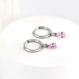 1.5x8mm I.D. earrings + 3.6*5mm white/purple/red/pink/green zirconium drop earrings gold/steel color