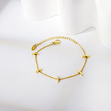 5 Rectangular Row Accessories Bracelet 16+5cm Gold