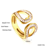 ASON diamond-set double round open-end ring