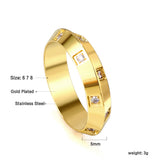 ASON Square diamonds at intervals and prongs ring