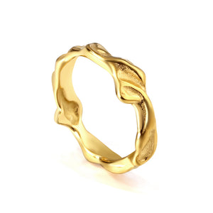 ASON Minimalist Shaped Surface Lightly Frosted Ring