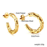 Gold open half-round ear clasp 3.5*21mm