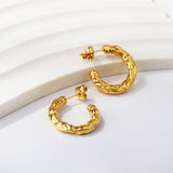 Gold open half-round ear clasp 3.5*21mm