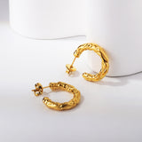 Gold open half-round ear clasp 3.5*21mm