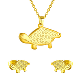 Gold/steel color turtle's shell on the door is made by oil pressing process, beautiful design jewelry set.