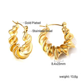 Open half-round earring clasp 8.5*24mm