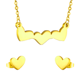 Gold Cut Heart Glossy Set