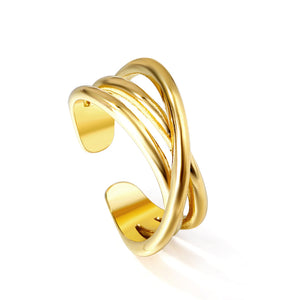 ASON Minimalist Line Crossover Ring