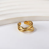 ASON Minimalist Line Crossover Ring