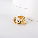 ASON Minimalist Line Crossover Ring