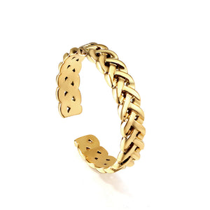 Stainless steel jewelry personalized three-dimensional chain adjustable ring stainless steel open finger ring