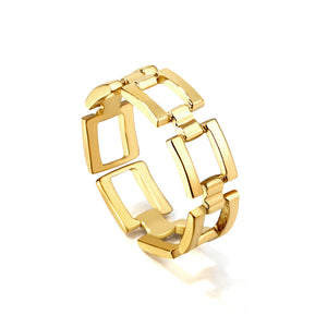 18K gold stainless steel ring adjustable personalized open ring jewelry wholesale