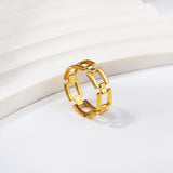 18K gold stainless steel ring adjustable personalized open ring jewelry wholesale